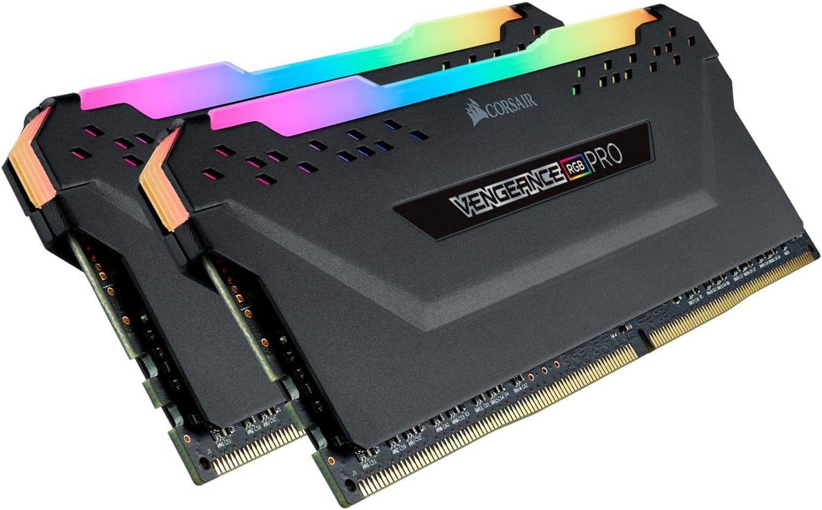 CORSAIR VENGEANCE RGB PRO DDR4 RAM 64GB (2x32GB) 3600MHz CL18-22-22-42 1.35V Intel AMD Desktop Computer Memory – Black (CMW64GX4M2D3600C18)