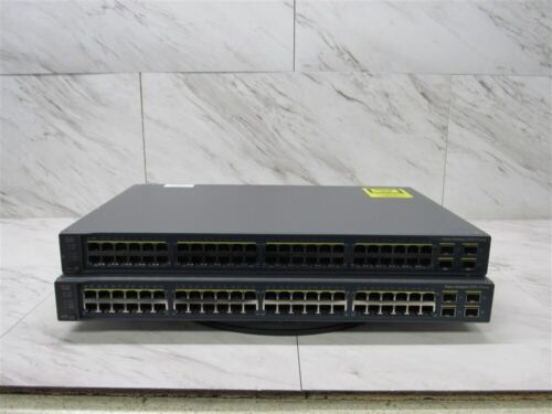 Lot of 2 Cisco WS-C3560V2-48TS-S 48-Port Ethernet Network Switch + Power Cord