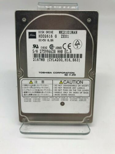 Vintage Toshiba MK2101MAN HDD2616 G ZE01 2.1GB IDE Hard Drive 2.5″