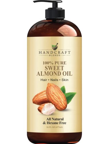 Handcraft Blends Sweet Almond Oil – 16 Fl Oz – 100% Pure and Natural – Premiu…