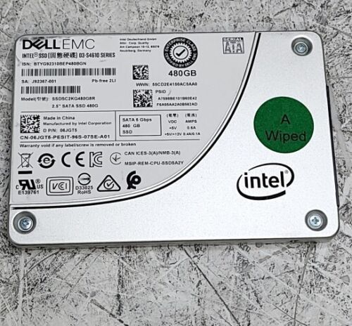 DELL EMC SSDSC2KG480G8R 2.5″ Solid State Drive 480GB SATA