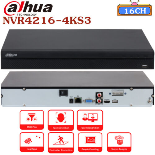 Dahua 16CH NVR4216-4KS3 NVR For Security Camera System Network Video Recorder