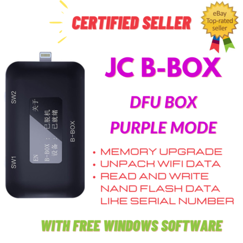 DFU BOX NAND FLASH PROGRAMMER iPad iPhone JC B-BOX C3 Purple mode Read Write SN