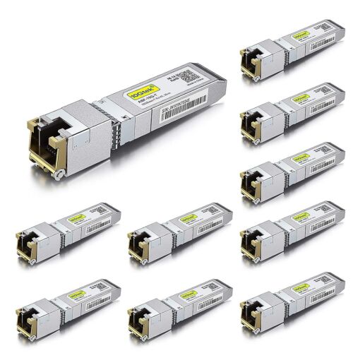 Lot of 10 For Cisco SFP-10G-T, Ubiquiti Transceiver, 10G SFP+ RJ45 10GBase-T 30m