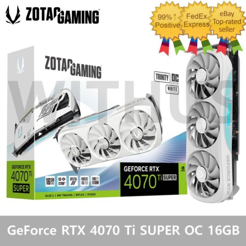 ZOTAC GAMING NVIDIA GeForce RTX 4070 Ti SUPER Trinity White OC D6X 16GB Graphics