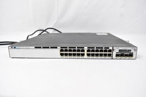 Cisco WS-C3750X-24P-S 24 Port Gigabit Ethernet Switch with C3KX-NM-10G Module