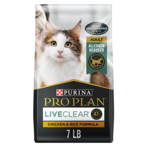 Allergen Reducing,High Protein Cat Food,LIVECLEAR Chicken and Rice Formula,7 lb