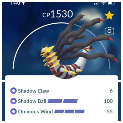 Giratina Origin Pokemon Trade L15,Pokémon Go 2 Charge, Great Pvp Registered Only