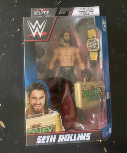 WWE ELITE GREATEST HITS SETH ROLLINS ACTION FIGURE W/ BELT & MITB BRIEFCASE