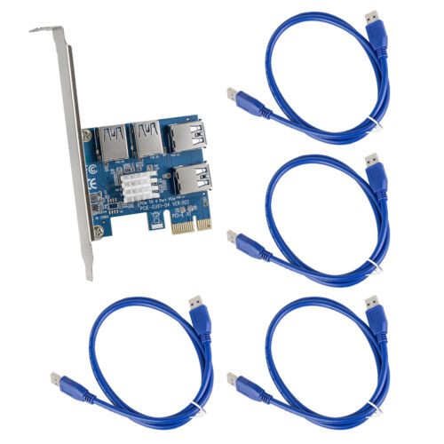 PCI Express to USB 3.0 4 Port Expansion Converter Cable for GPU Coin Mining Card