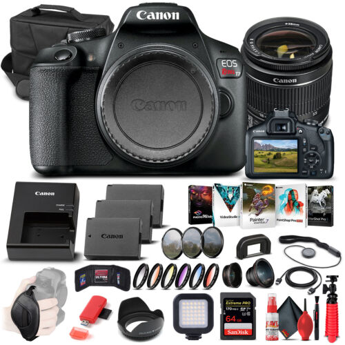 Canon EOS Rebel T7 DSLR Camera W/ 18-55mm Lens 2727C002  – Advanced Bundle