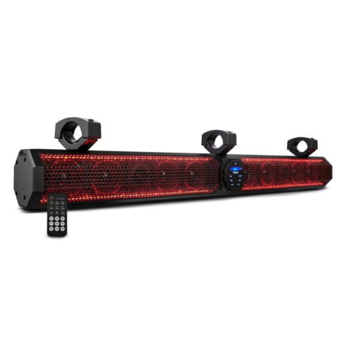 DS18 37″ Marine Amplified Soundbar Bluetooth USB RGB LED 10 Speaker ATV/UTV Boat