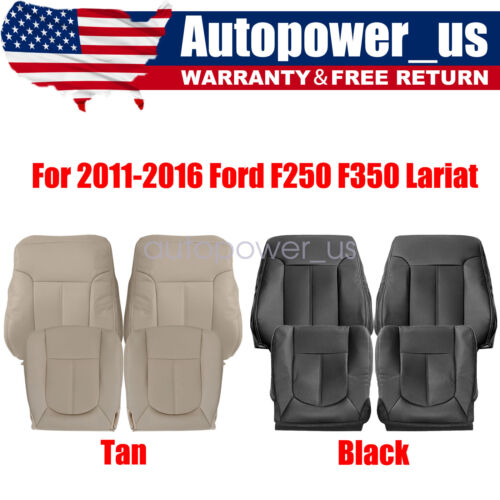 Front PERFORATED Leather Bottom & Top Seat Cover For 2011-2016 Ford F250 F350 US