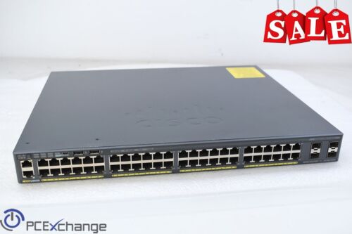 CISCO Catalyst 2960-X WS-C2960X-48FPS-L 48-Ports PoE Network Switch 4x1G SFP