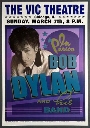 Bob Dylan 2004 concert poster 20×14 Chicago The Vic March 7 Geoff Gans design