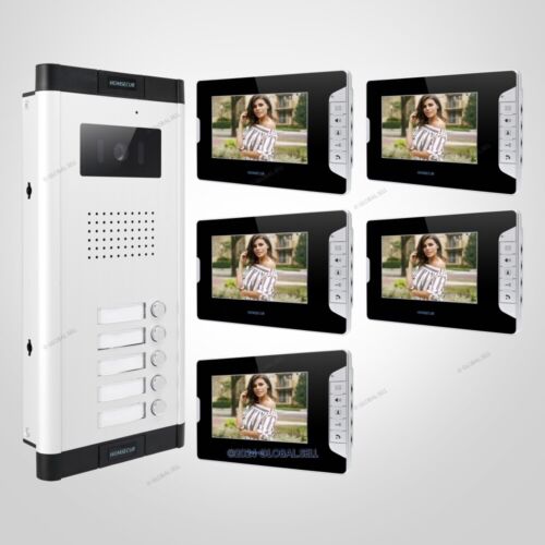 7″ Wired Video&Audio Smart Doorbell Electric Lock Supported for 5 Families