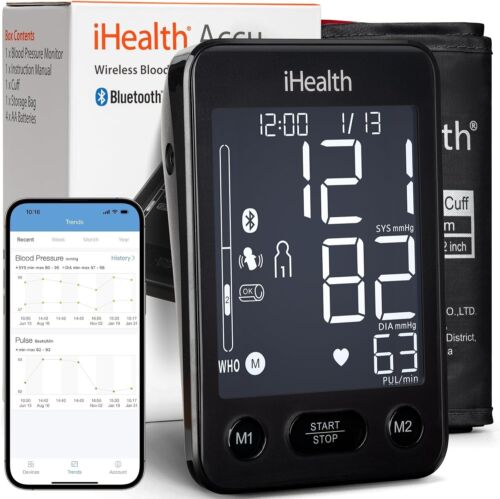 iHealth Accu Wireless Blood Pressure Monitor with Bluetooth Cloud Storage NIB