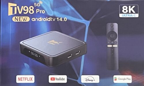 Upgrade 2024 TV98Pro Smart Android14 TvBox Quad Core 8k UltraHd Stream 8G/128G