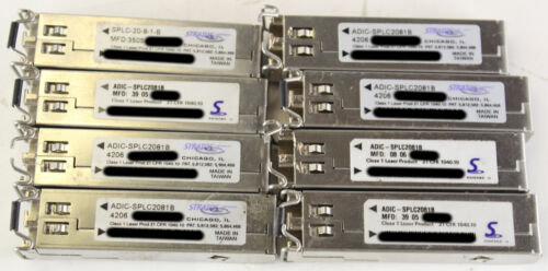 Lot of 8 Stratos ADIC-SPLC2081B Tri-Rate 2G 850nm SFP Transceiver Module