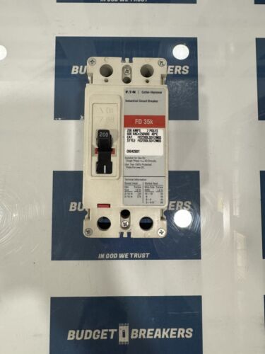 CUTLER-HAMMER FD2200LSD12MO3 200Amp CIRCUIT BREAKER 2P 600VAC/250VDC