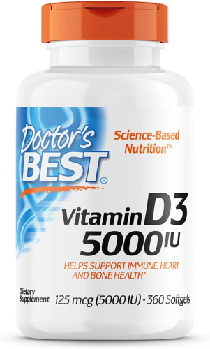 Doctor’S Best Vitamin D3 5,000 IU for Healthy Bones, Teeth, Heart and Immune Sup