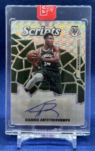 2019-20 Panini Mosaic Giannis Antetokounmpo Scripts Autographs Auto #SC-GAN