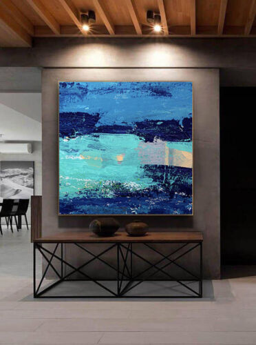 Extra Large 5-Piece Canvas Prints – Contemporary Blue Sea Landscape Art