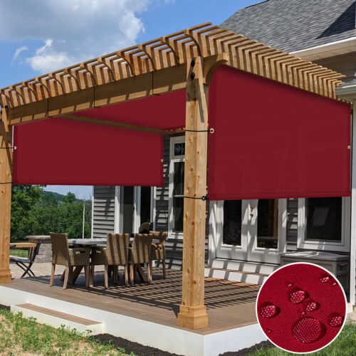 Pergola Shade Cover Waterproof Replacement Canopy Awning w/Rod Red Custoize