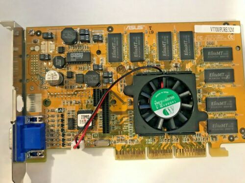 ASUS V7700 PURE NVIDIA GEFORCE2 GTS 32 MEG AGP VIDEO CARD VGA ONLY SQ FAN MXB54