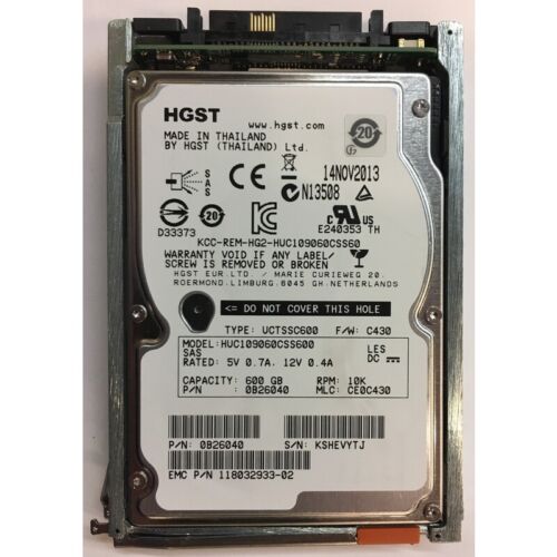 118032933-02 – EMC 600GB 10K RPM SAS 2.5″ HDD for VNX5100, 5200, 5300, 5400, …