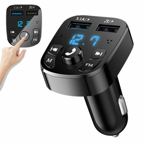 BT 5.0 Wireless Handsfree Car FM Transmitter MP3 Player 2 USB Charger Kit