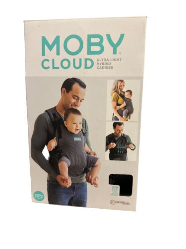 NEW MOBY Cloud Ultra Light Hybrid Baby Carrier Sling Black And Gray Birth-33lb