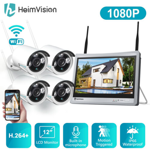 Wireless Home Security Camera System WIFI CCTV 7″ Touchscreen Monitor 4CH NVR