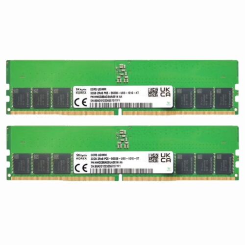 Hynix 64GB (2X32GB) DDR5 5600MHz PC5-44800 2RX8 UDIMM Memory Ram HMCG88AGBUA081N