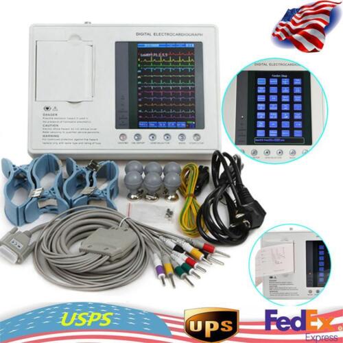 3-Channel ECG EKG Machine LCD Medical Diagnosis Cardiac Monitoring