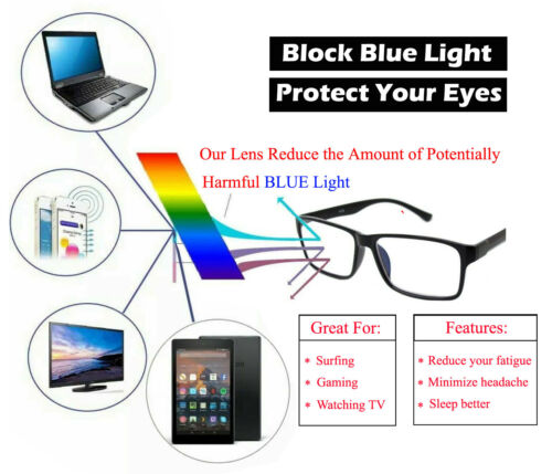 Blue Light Blocking Glasses Computer Gaming Retro Eyewear Vision Care Protection