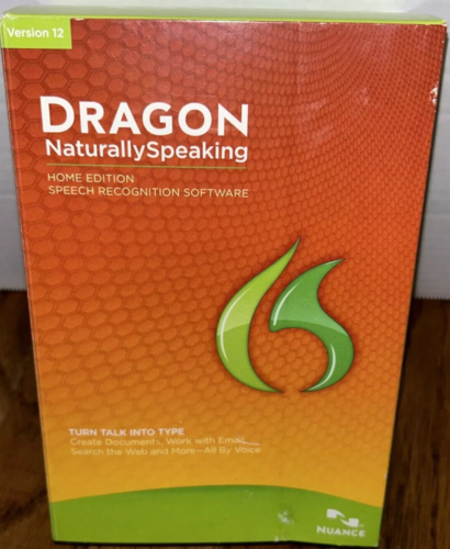 Nuance Dragon Naturally Speaking 12 Home Edition Speech Recognition Software App