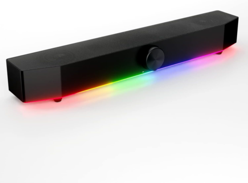 Tilted Nation Gaming Soundbar – Monitor Sound Bar for PC – RGB Computer Speakers