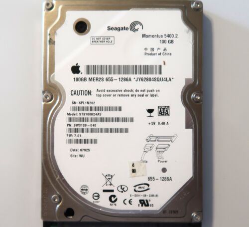 Seagate ST9100824AS 9W3139-040 7.01 (5PL1) China WU 2.5″ 100gb Sata HDD 07/2006