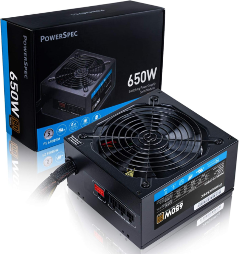 650W Power Supply Semi Modular 80 plus Bronze Certified ATX PSU Active PFC SLI C