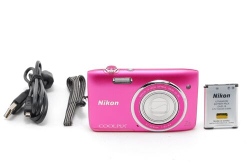 [NEAR MINT] Nikon Coolpix S3500 20.0MP 7.0x Zoom Pink From JAPAN