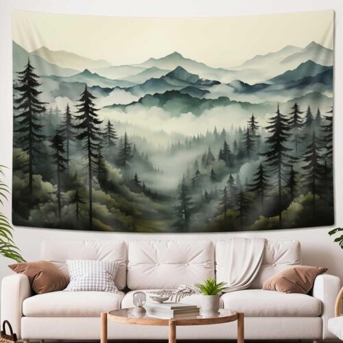 Abstract Mountain Forest Extra Large Tapestry Wall Hanging Art Poster Background