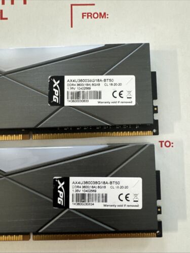 XPG DDR4 RGB 16GB (2x8GB) 3600MHz PC4-28800 288-Pins Desktop AX4U360038G18A-BT50