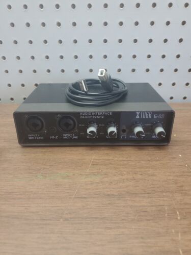 XTUGA E-22 USB Audio Interface for Recording Music, AudioBox Mic Preamps 48v 2Ch