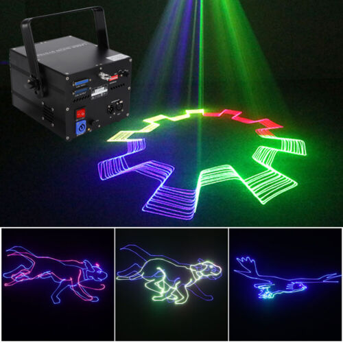 80W Full Color RGB Animation Scan Laser Projector ILDA DJ Disco Club Stage Light