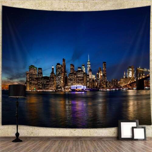 City Night Extra Large Tapestry Wall Hanging Art Poster Fabric Background Dorm