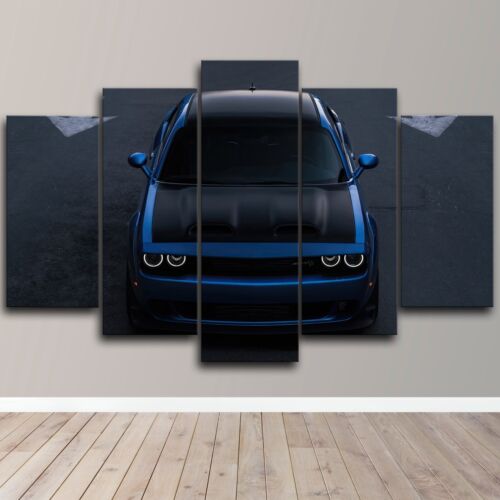 Dodge Challenger SRT Hellcat Street Car 5 Piece Canvas Wall Art Print Home Decor