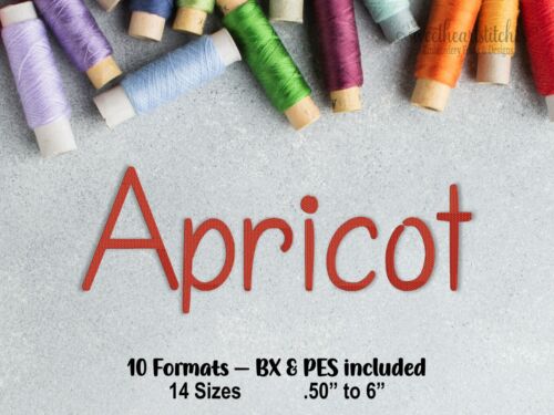 Apricot Machine Embroidery Font, BX Ready Embroidery, Download, USB, CD