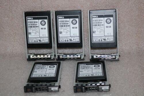 LOT OF 5 ,  Dell 960GB SAS 12Gbps  ENT 2.5” SSD PM1633a MZ-ILS960B