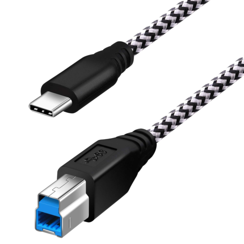 Fasgear USB C to USB B 3.0 Cable 6ft: USB 3.0 Type C to Type B Printer Cable Nyl